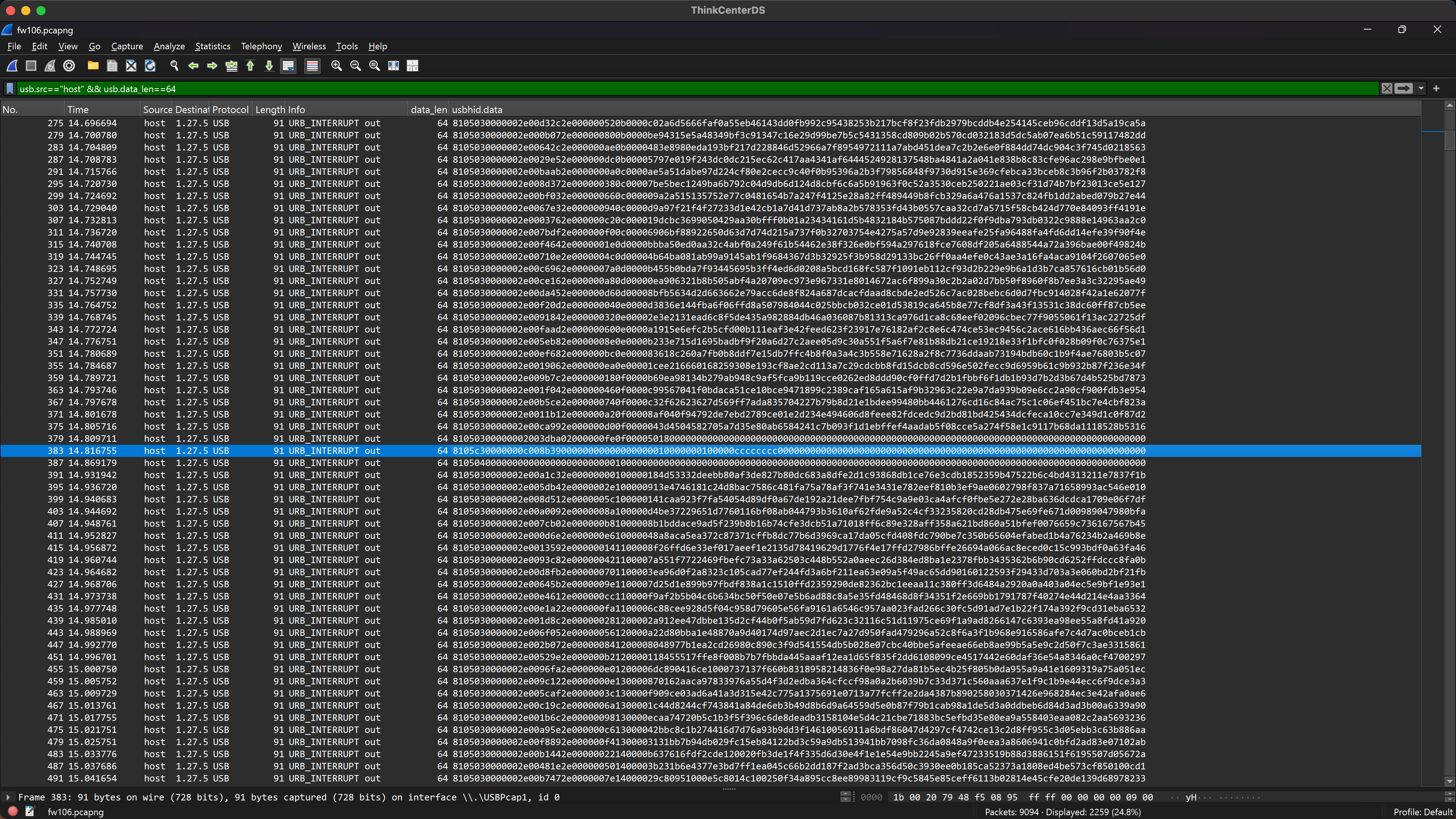 Wireshark - data writes in the middle of the session